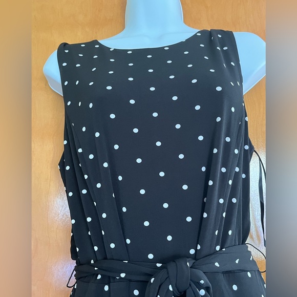 Charter Club black and white poka dot flare dress - Picture 2 of 4